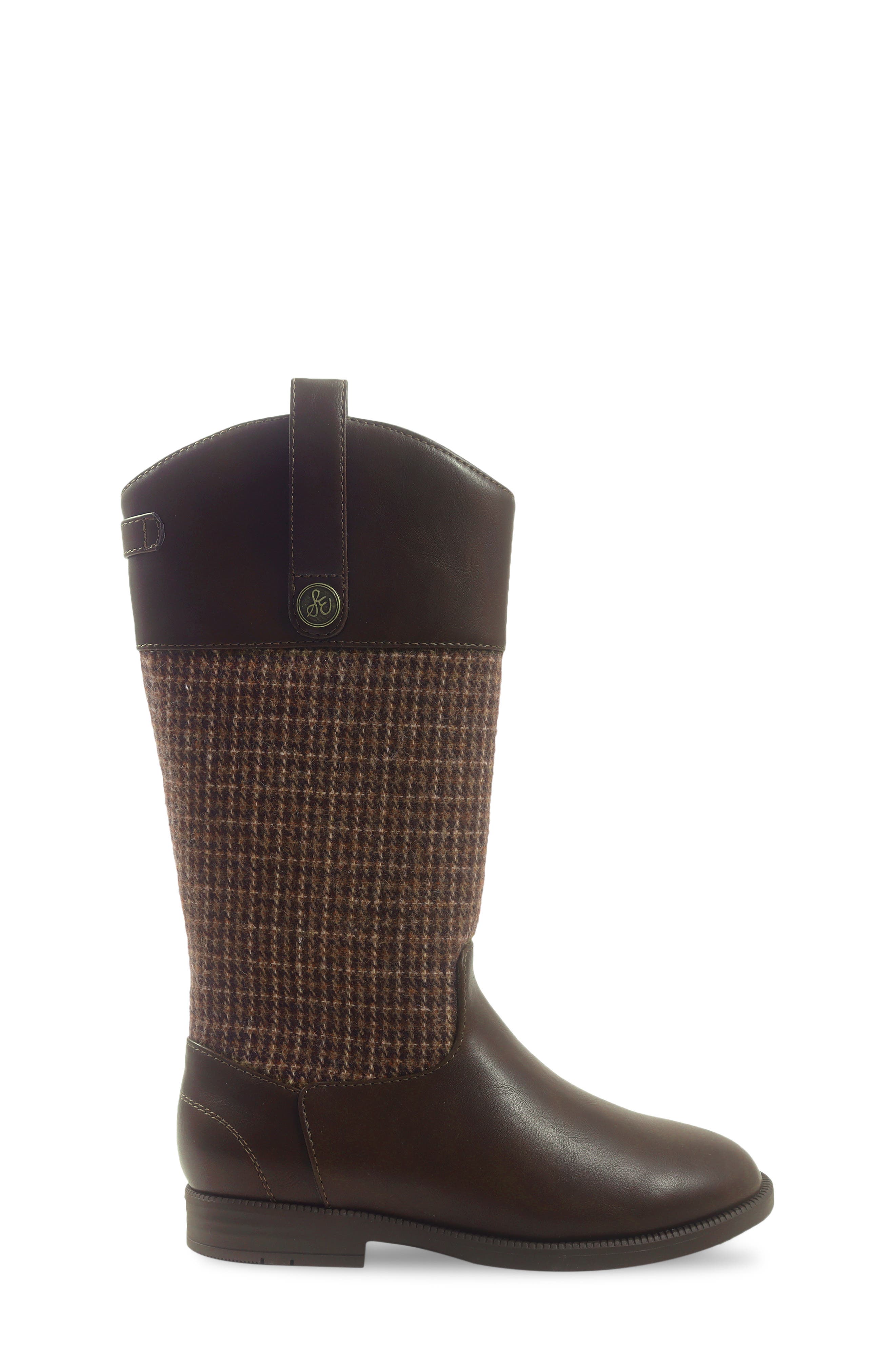 Kids' Equesty Faux Leather Riding Boot, Alternate, color, BROWN