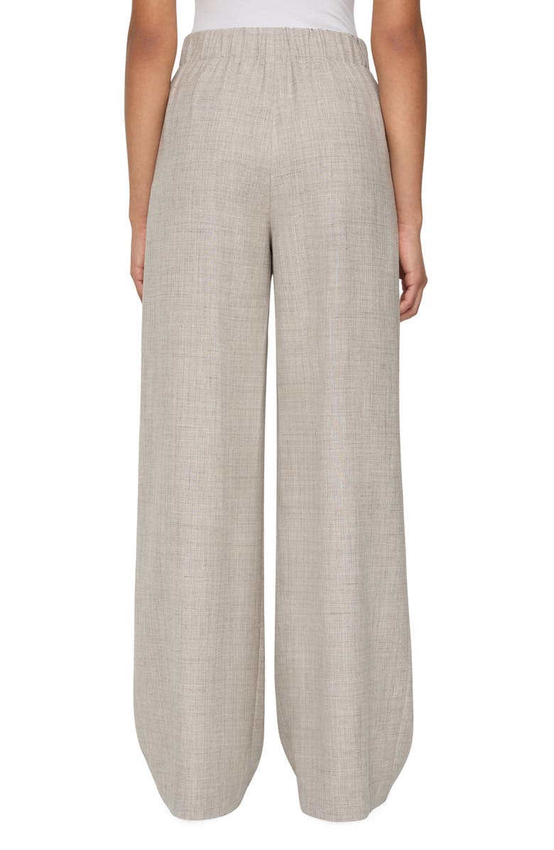 Lafayette 148 New York Astor Pleated Tropical Wool Blend Wide Leg Pants, Alternate, color, Taupe Multi