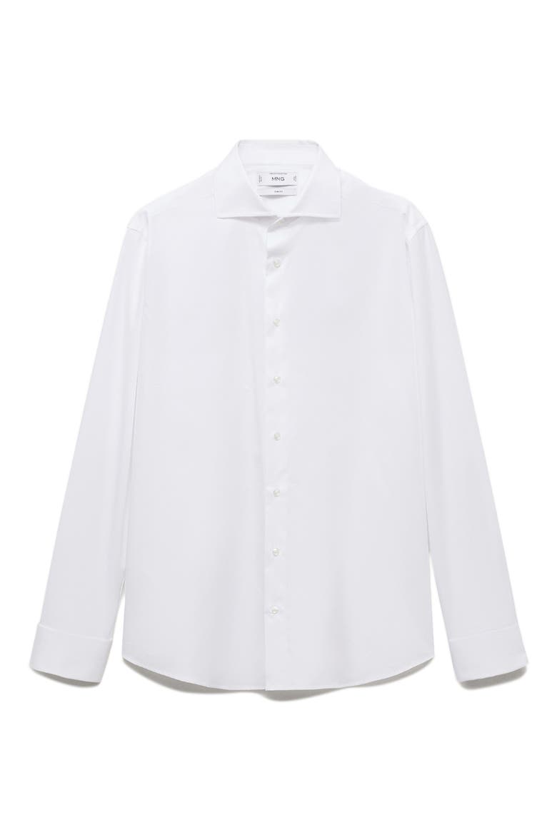 Slim Fit Cotton Twill Button-Up Shirt, Alternate, color, WHITE