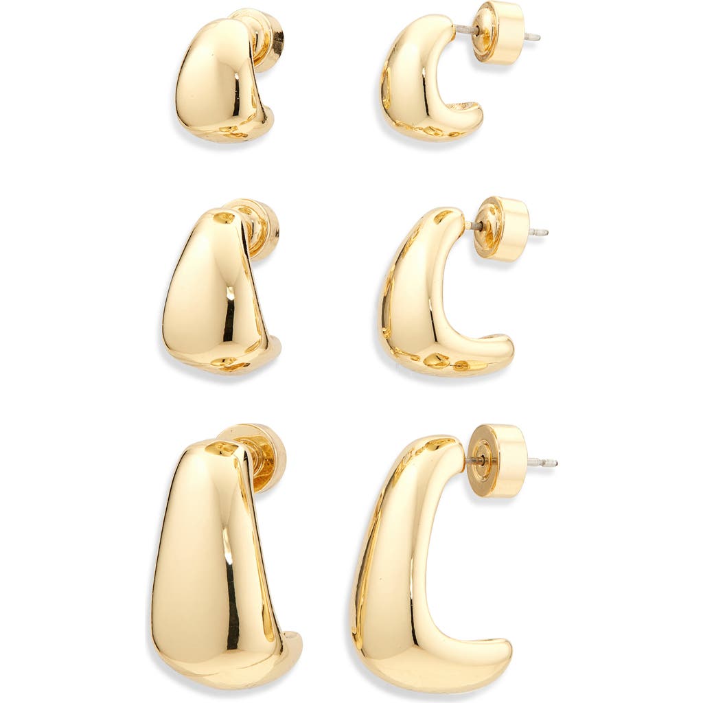 Nordstrom Set Of 3 Geometric Hoop Earrings