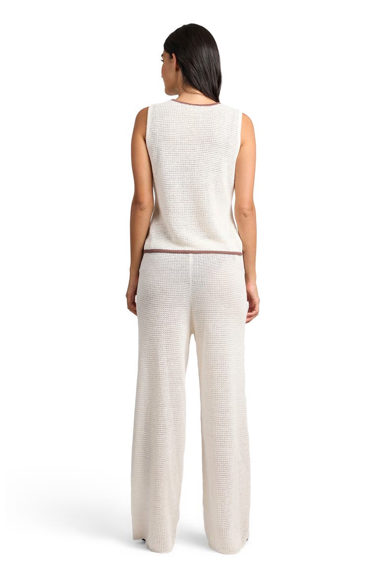 Linen Knit Drawstring Pant, Alternate, color, EGRET/CPPUCCINO