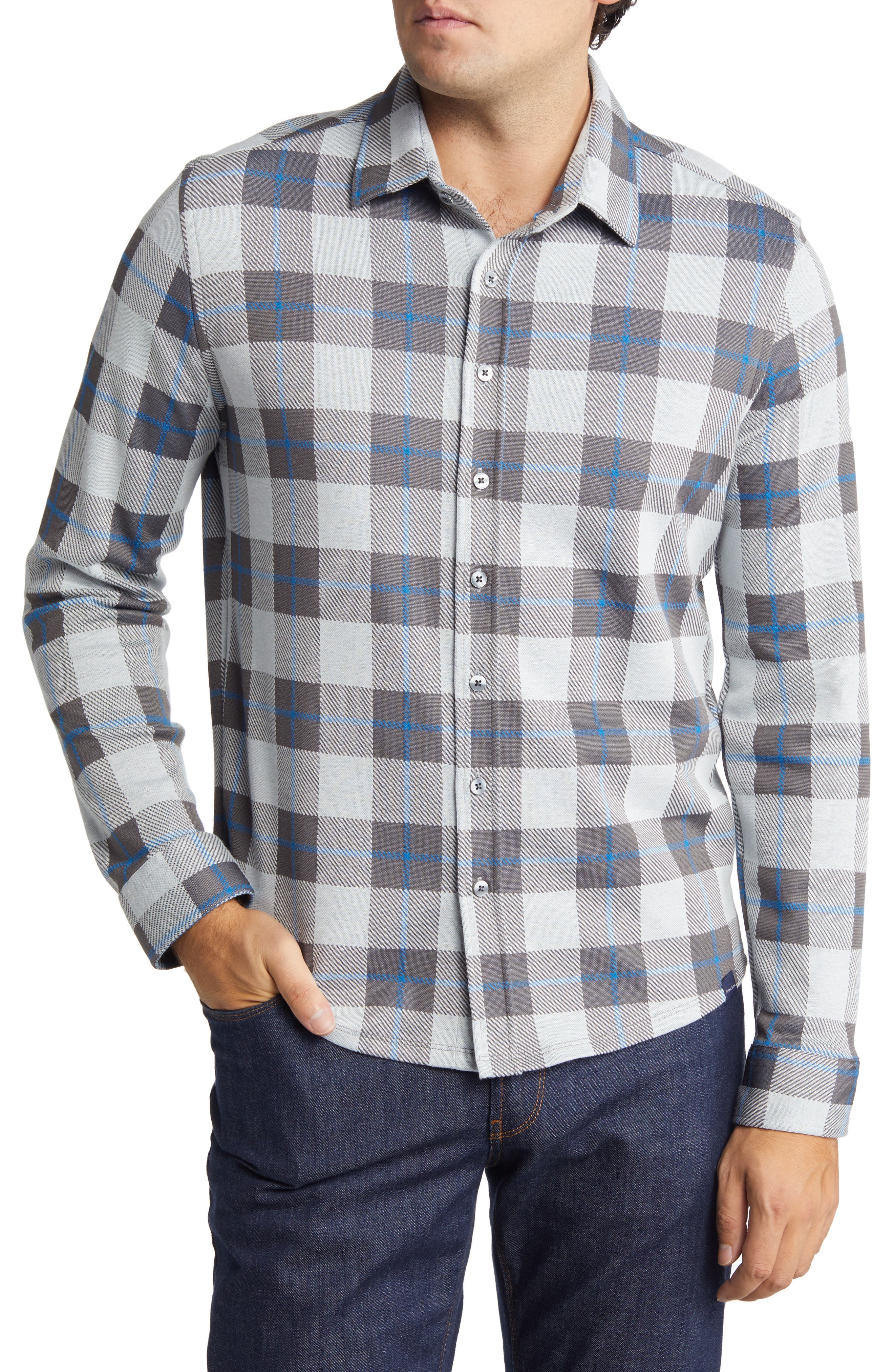 Stone Rose Men's Check Plaid Button-Up Shirt