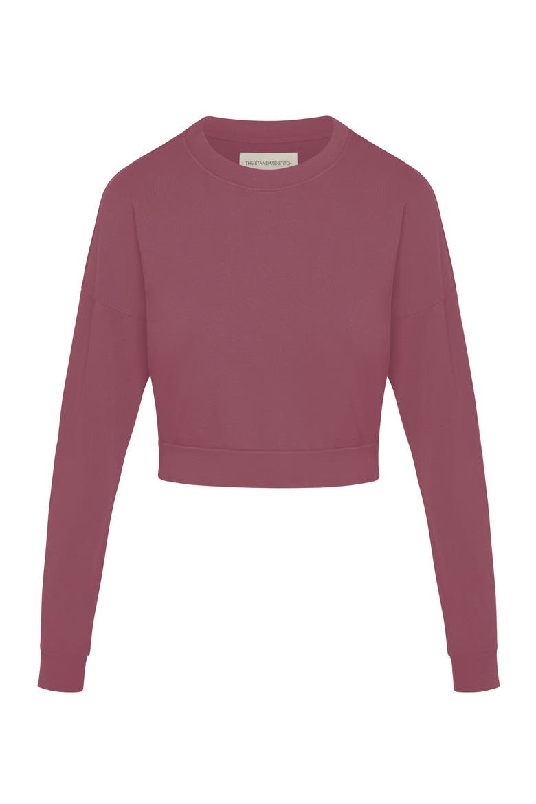 The Crop Sweatshirt, Alternate, color, Plum