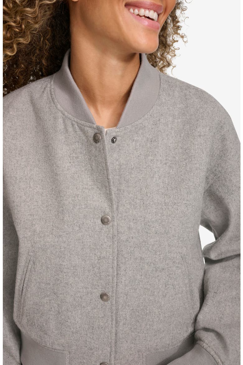 Faux Shearling Bomber Jacket, Alternate, color, HEATHER GREY