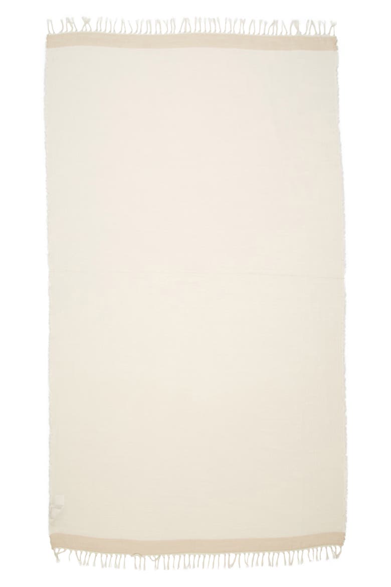 Border Stripe Gauze Scarf, Alternate, color, WHITE