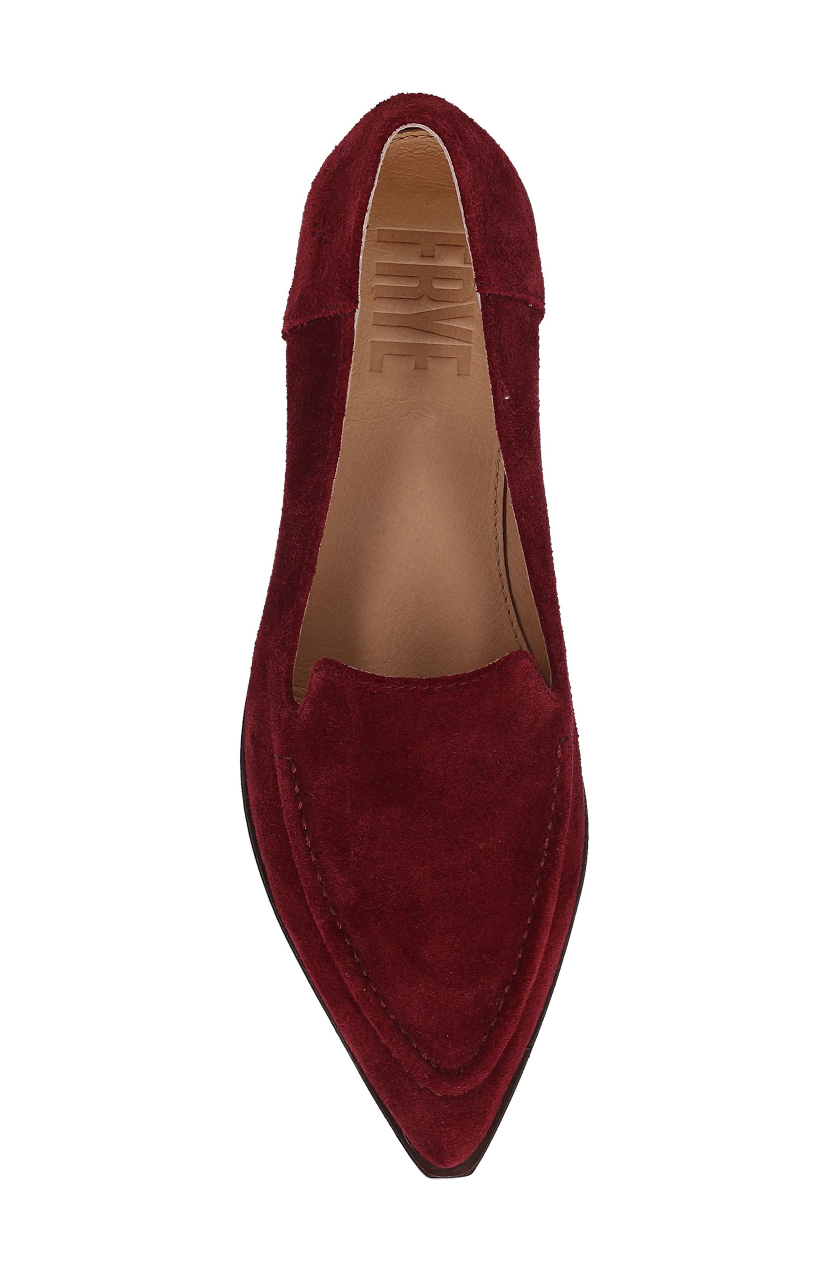 Frye Kenzie Pointed Toe Loafer, Alternate, color, Wine