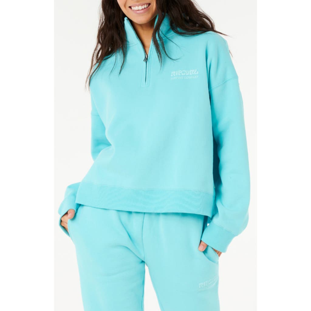 Rip Curl Surf Puff Logo Quarter Zip Sweatshirt