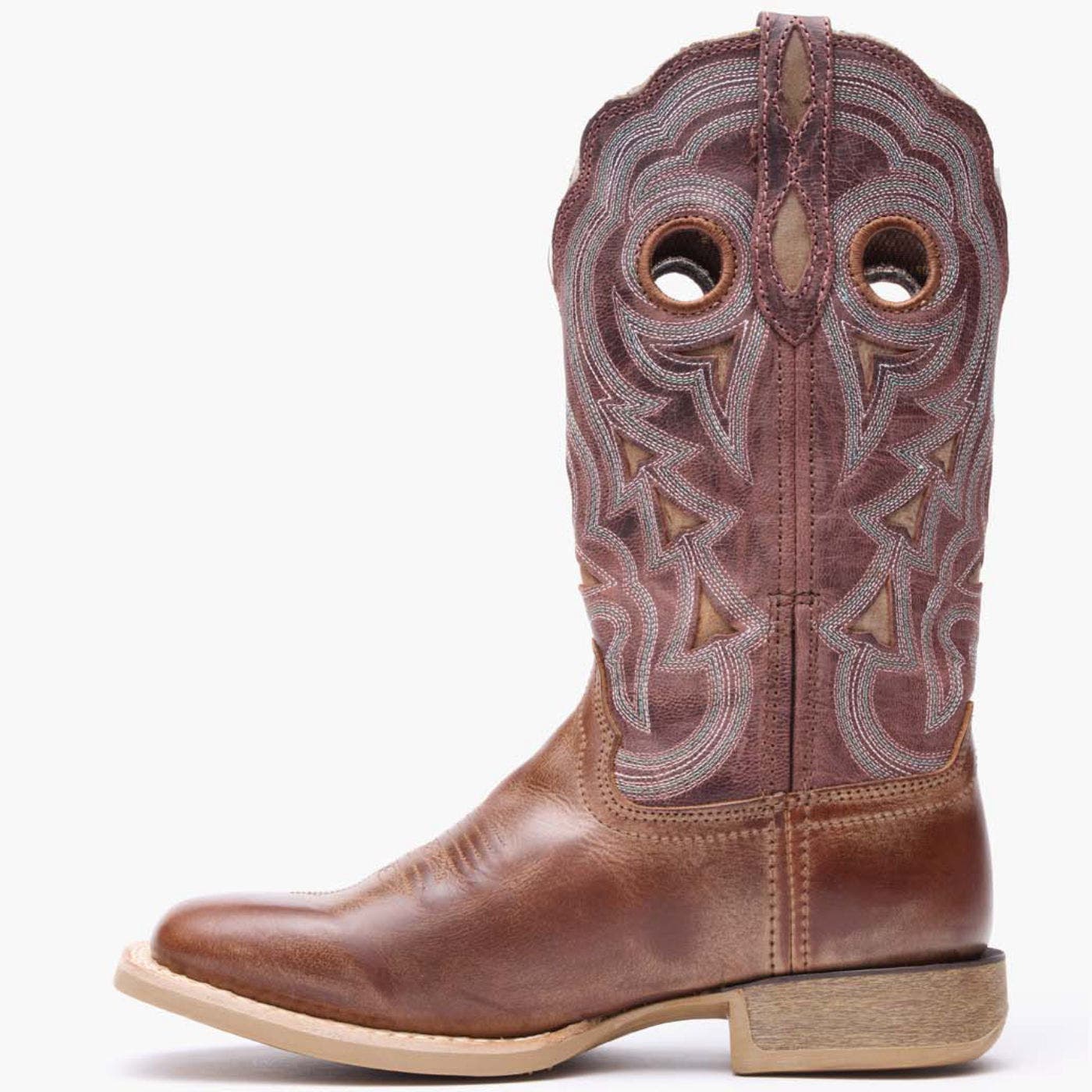 DURANGO Women's Burnished Rose Western Boot, Alternate, color, Dusty Brown Sky Blue