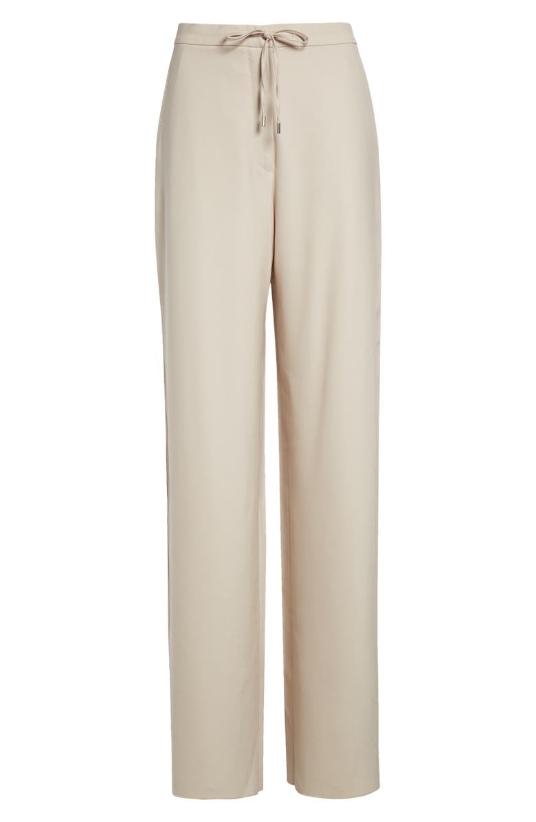 Max Mara Studio Denaro Wool Stretch Twill Wide Leg Pants, Alternate, color, Beige