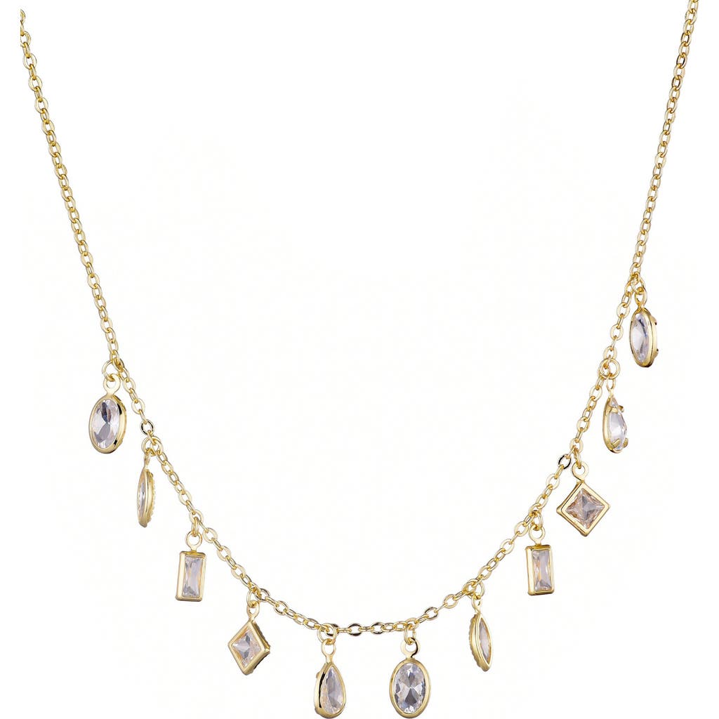Adornia 14k Gold Plated Multi Shape Dangle Necklace In Gold