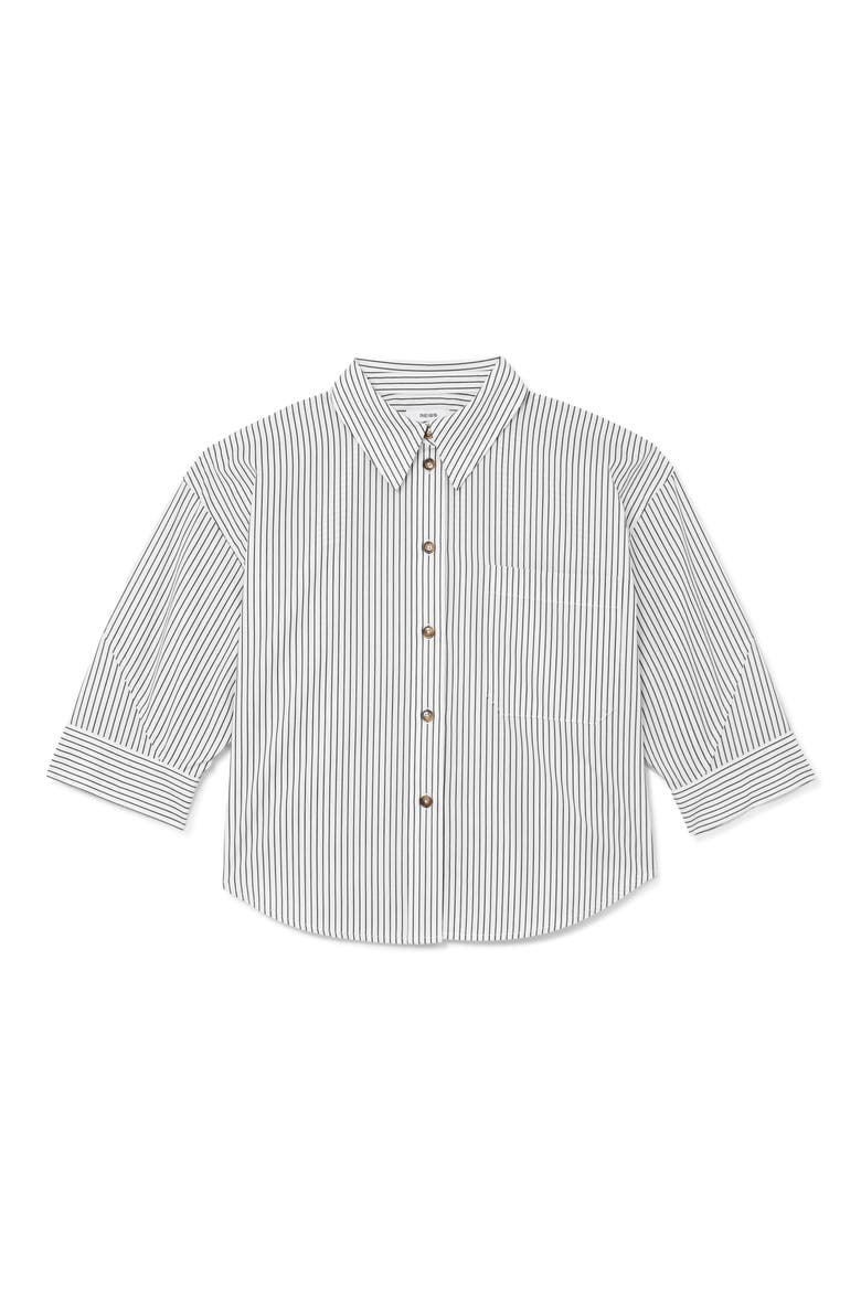 Saoirse Stripe Button-Up Shirt, Alternate, color, IVORY/ BLUE