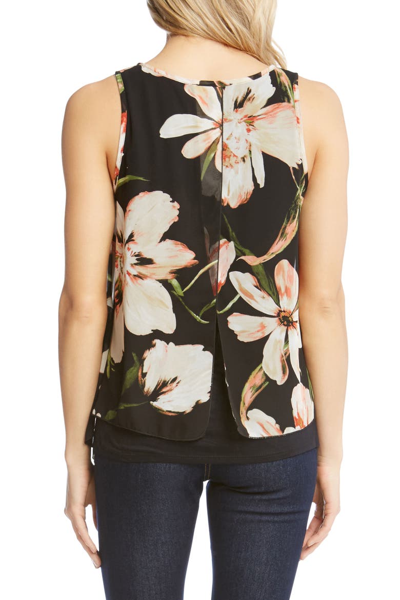 Sheer Floral Overlay Top, Alternate, color, PRINT