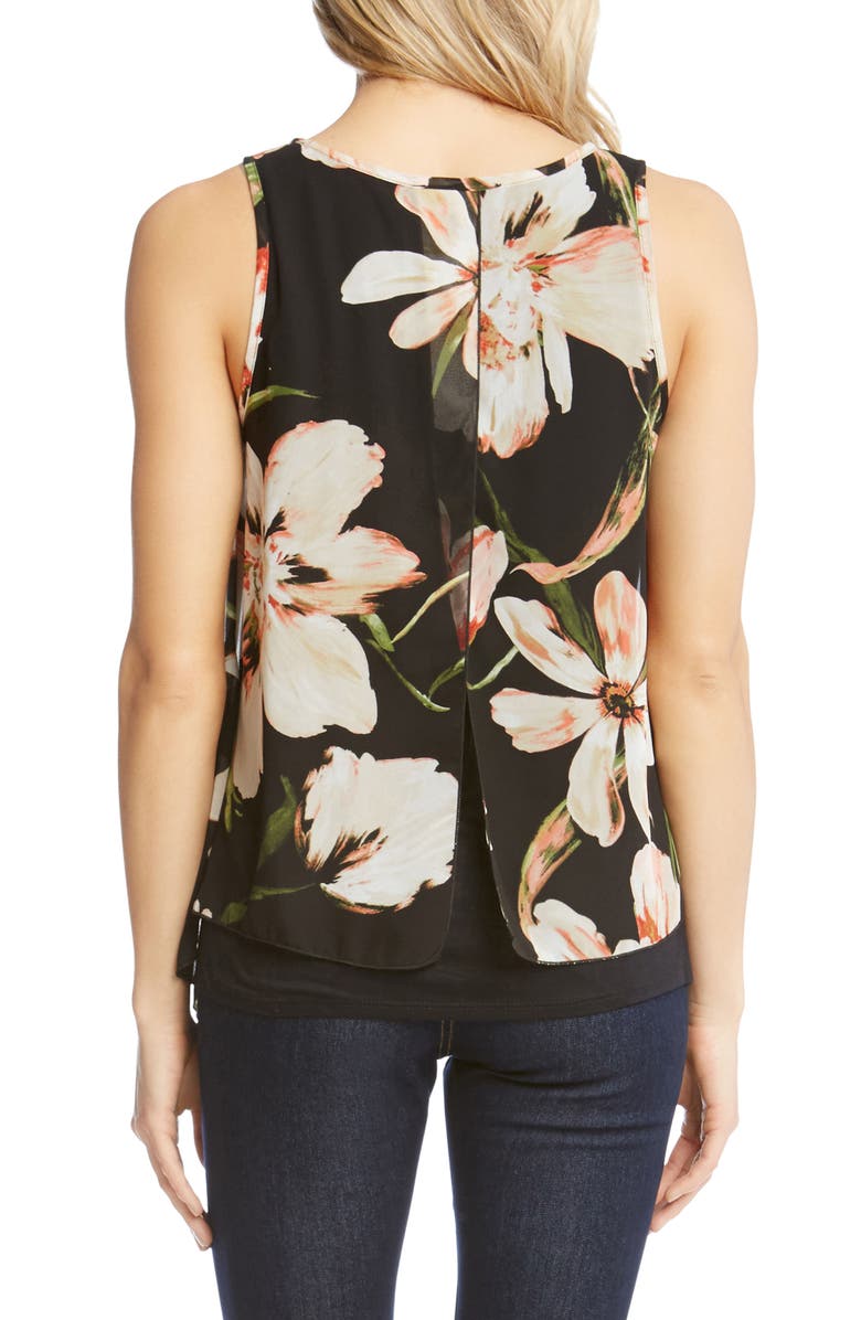 Karen Kane Sheer Floral Overlay Top, Alternate, color, 