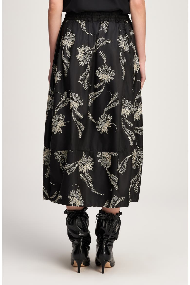 Sirani Embroidered Paisley Floral Skirt, Alternate, color, BLACK/ GARDENIA