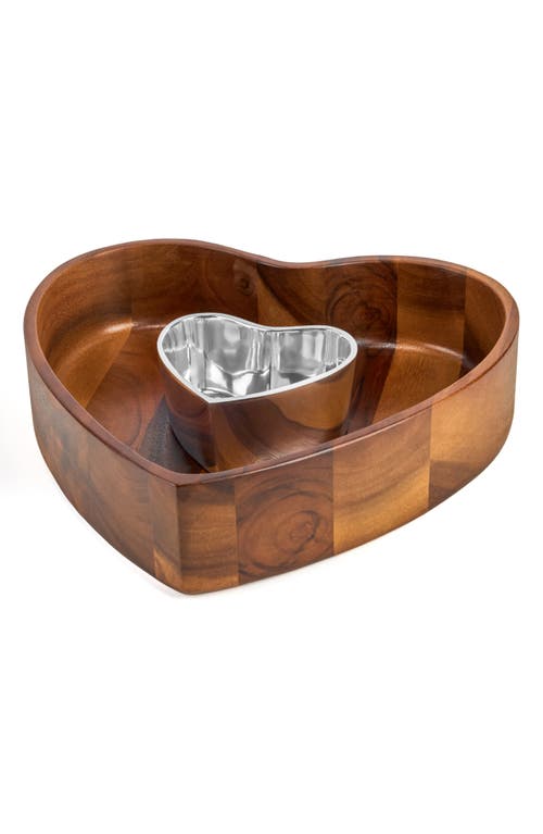 Nambe Eat Your Heart Out Chip And Dip, Set Of 2 In Brown