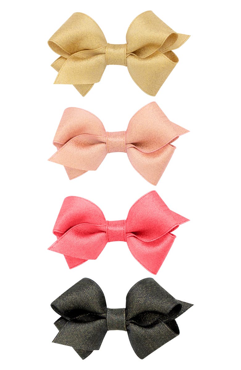 PLH Bows 4-Pack Sparkle Hair Clips, Alternate, color,