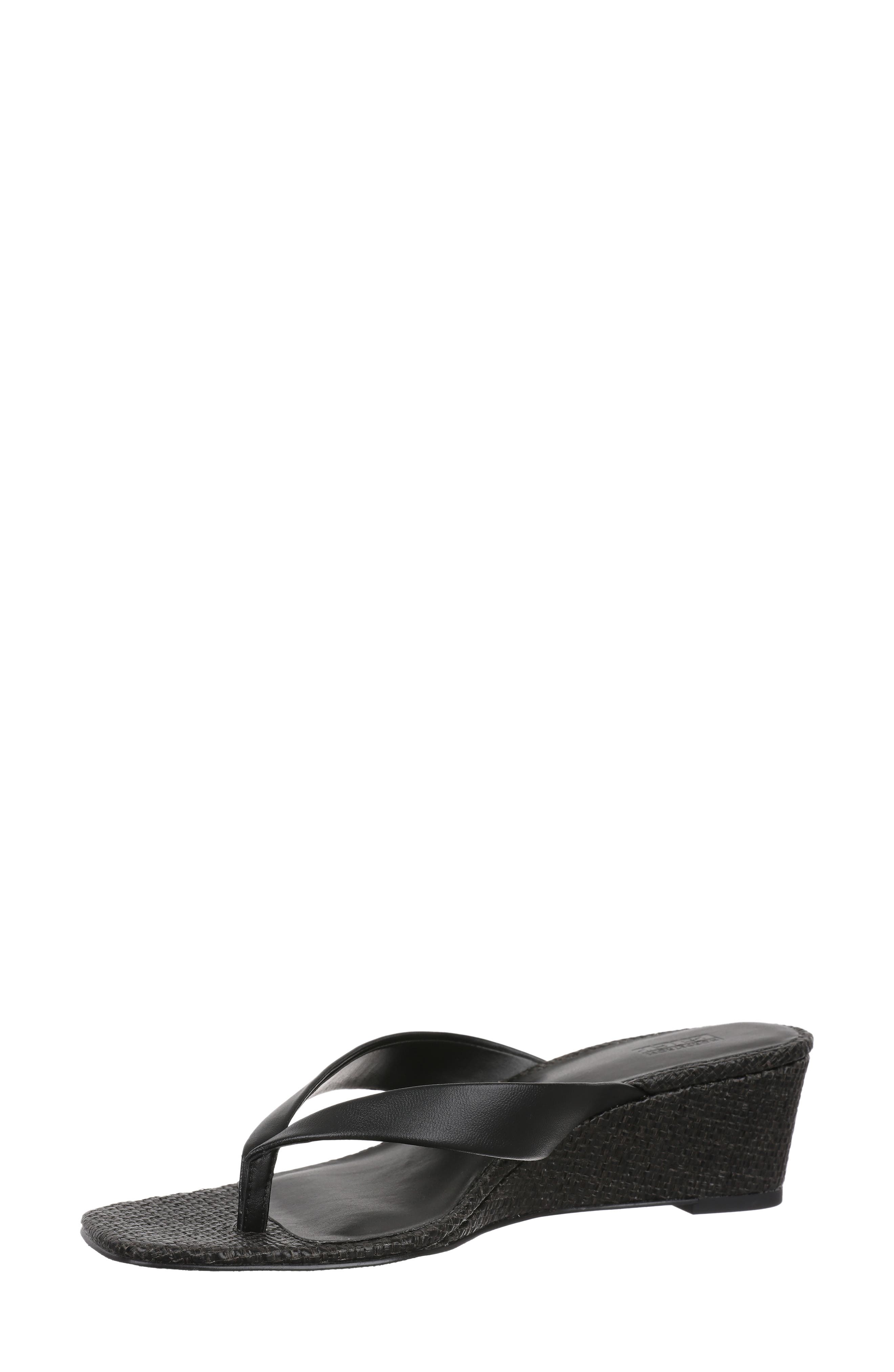 NORDSTROM RACK Shellie Wedge Sandal, Alternate, color, Black
