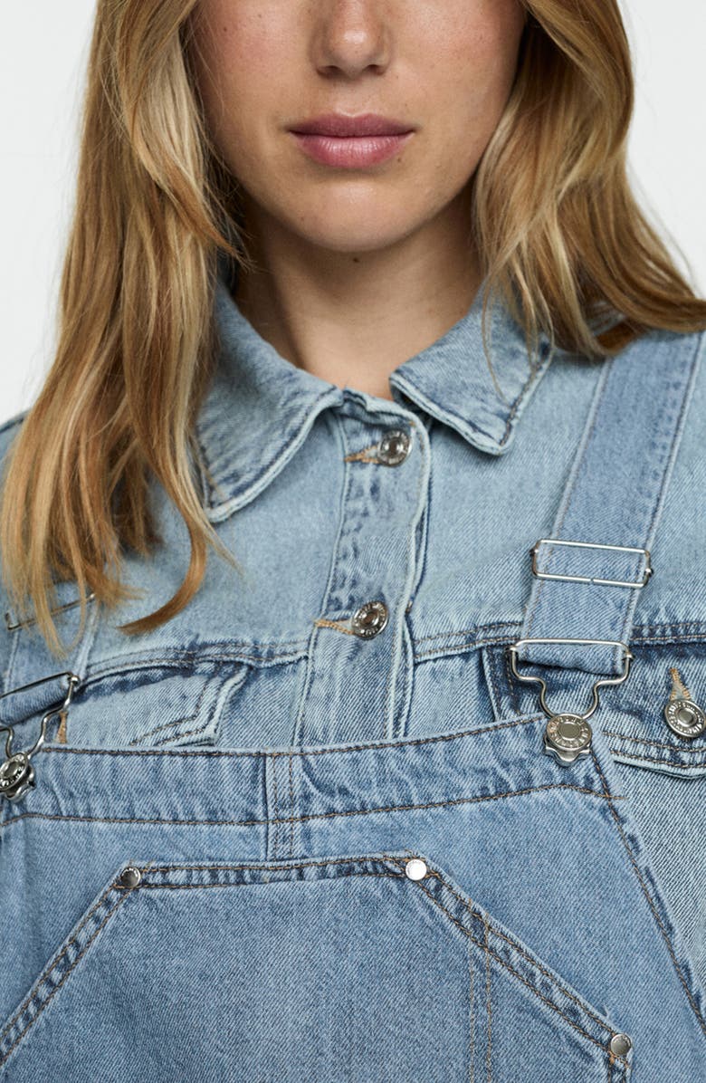 MANGO Straight Leg Denim Maternity Overalls, Alternate, color, 