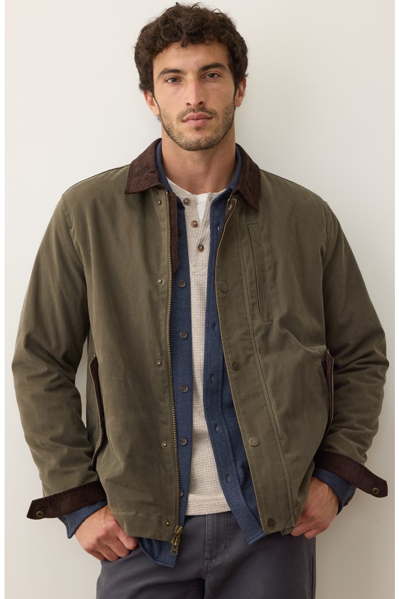 Waxed Canvas Barn Jacket, Alternate, color, OLIVE