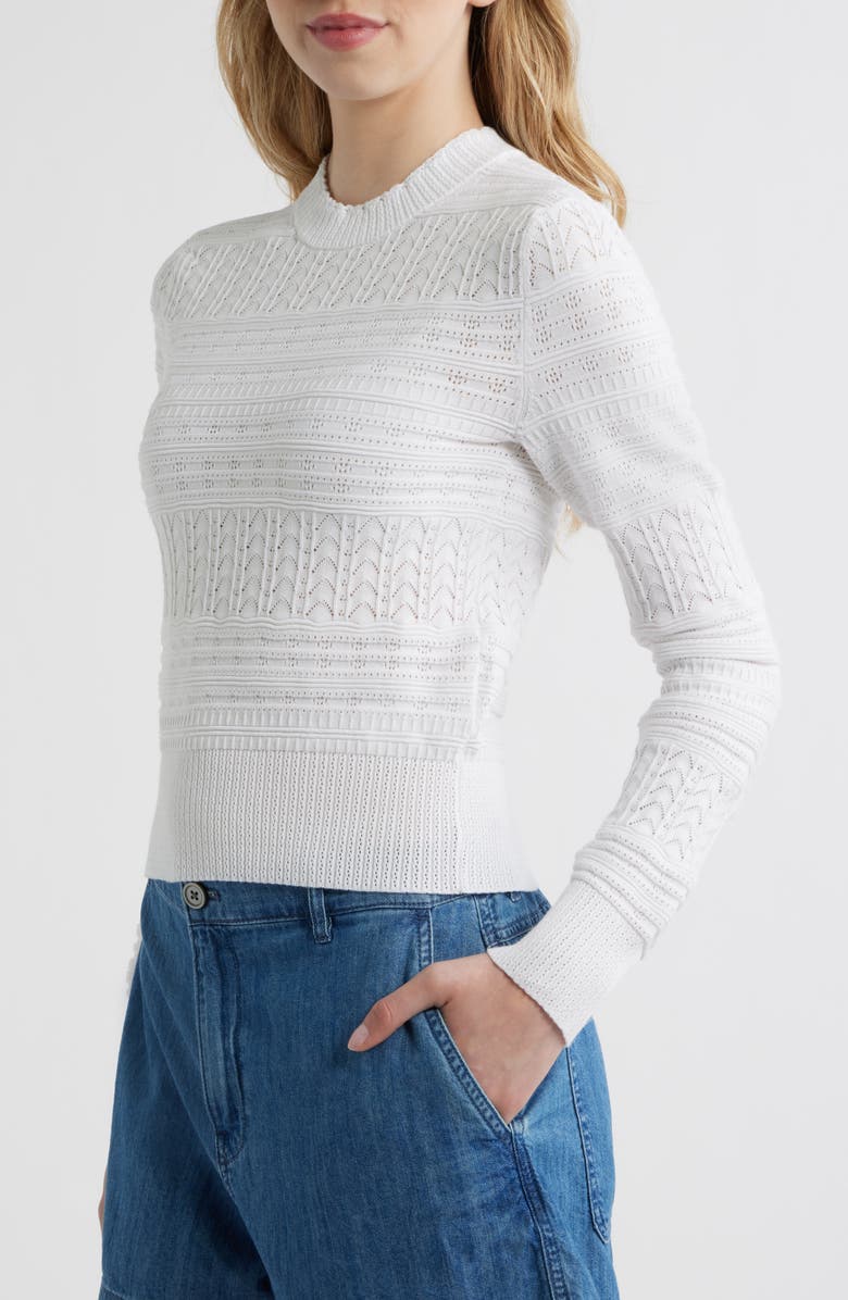 Madewell Cotton Crewneck Sweater, Alternate, color, White