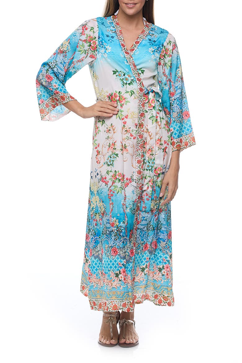 Floral Cover-Up Wrap, Main, color, BLUE