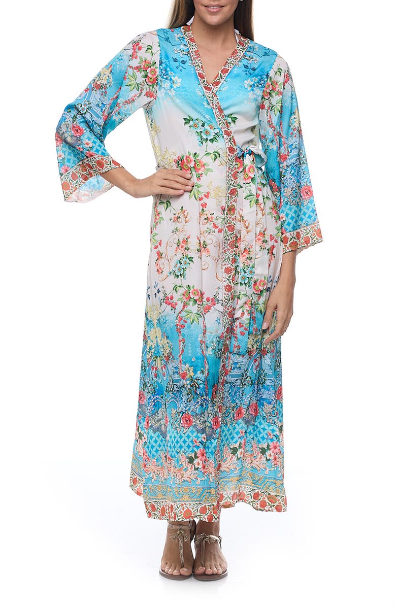 RANEES Floral Cover-Up Wrap, Main, color, Blue