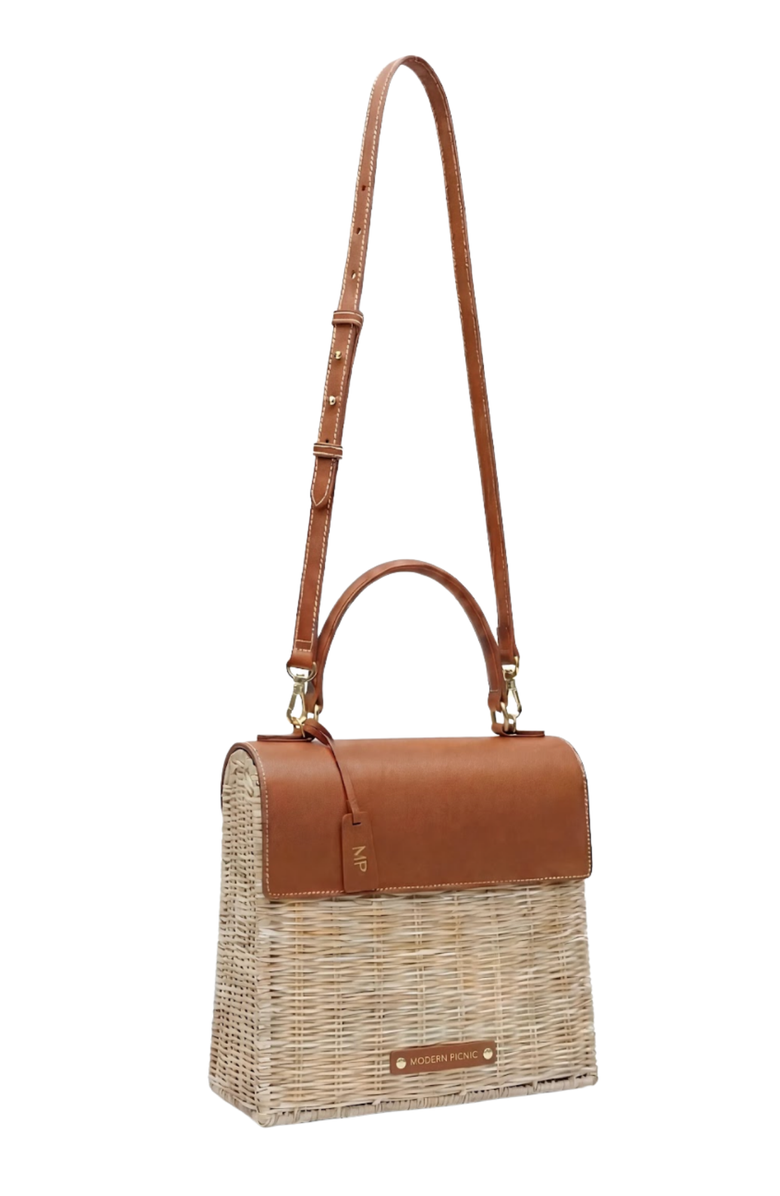 Modern Picnic The Luncher Lunch Box, Alternate, color, Light Brown Wicker