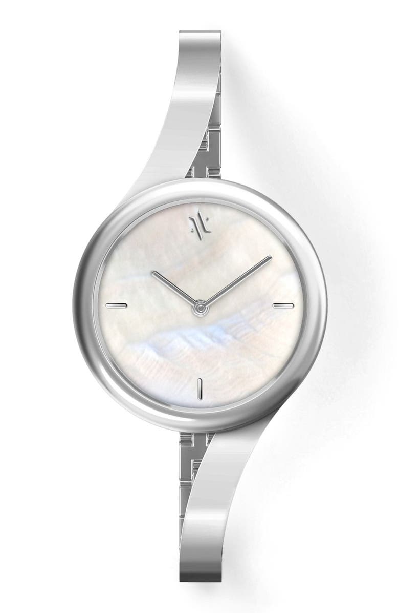 VANNA Claire Gemstone Watch, Main, color, White Pearl-Silver