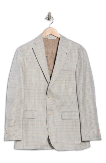 Jack Victor Austin Plaid Silk & Wool Sport Coat In Gray