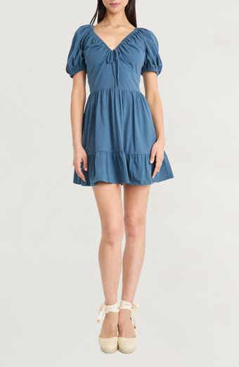 The Good Journey Solid Puff Sleeve Knit Dress