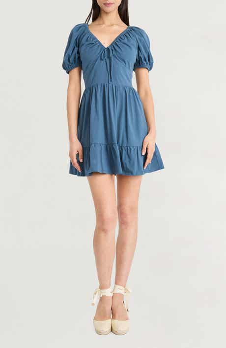 The Good Journey Solid Puff Sleeve Knit Dress