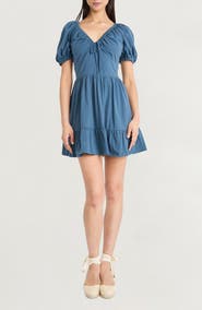 The Good Journey Solid Puff Sleeve Knit Dress