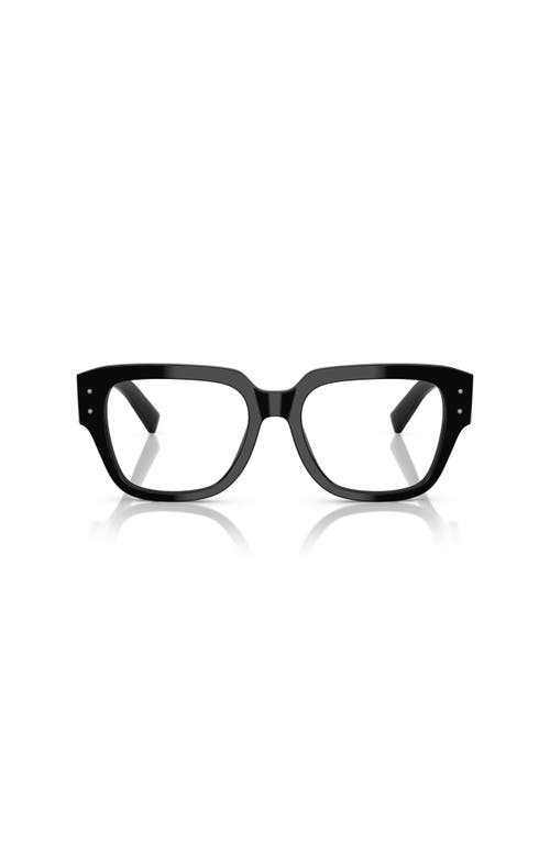 Dolce & Gabbana Dolce&gabbana 52mm Square Optical Glasses In Black