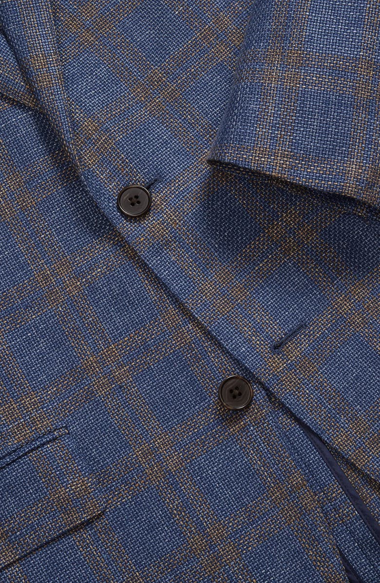 Bonobos Slim Fit Plaid Linen Blend Unconstructed Blazer, Alternate, color,