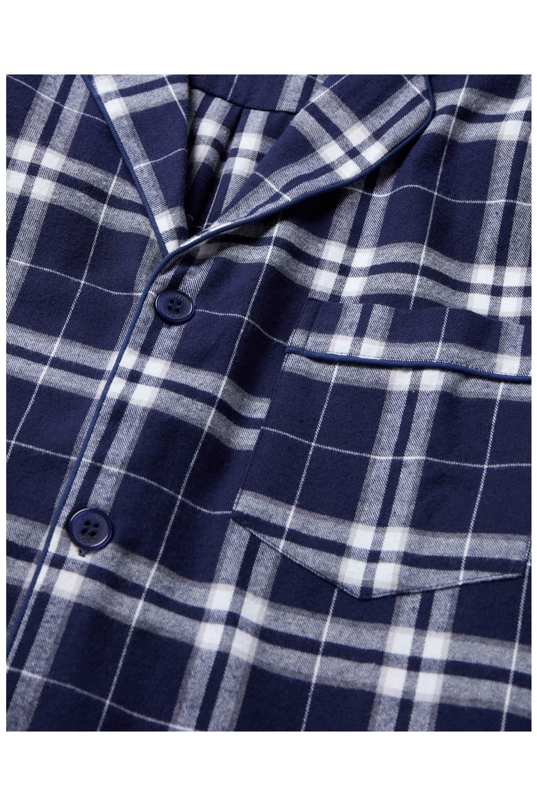Brushed Cotton Twill Oxford Tartan Pajamas, Alternate, color, NAVY