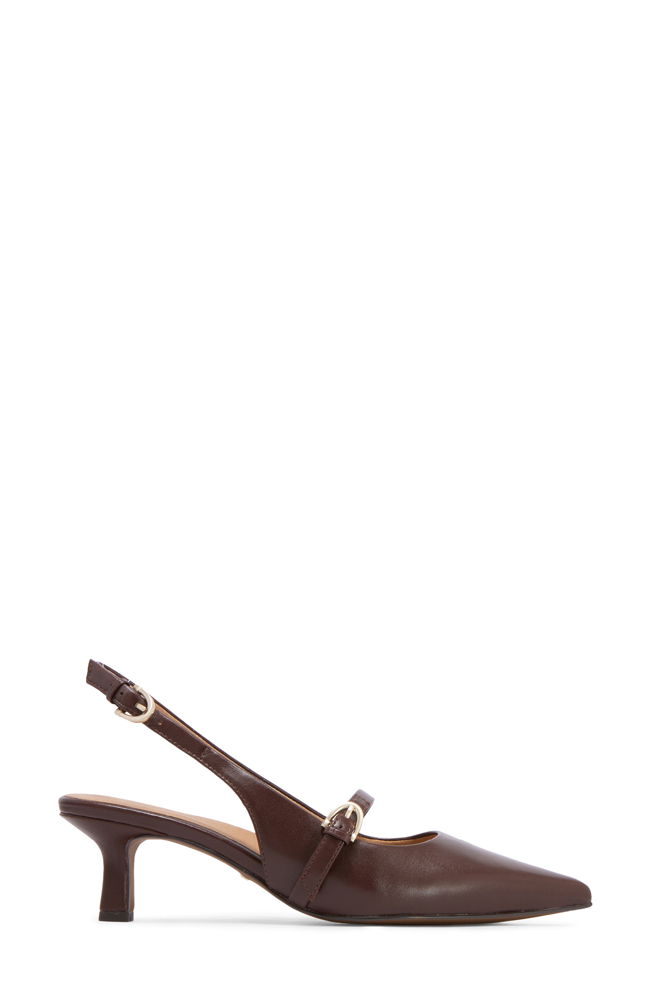Coco Slingback Pointed Toe Kitten Heel Pump, Alternate, color, CHESTNUT