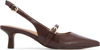 Coco Slingback Pointed Toe Kitten Heel Pump
