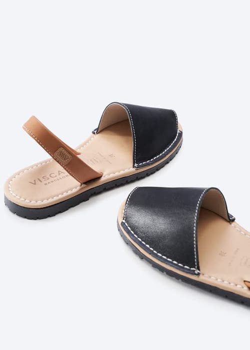Viscata Menorquina Leather Avarca Sandals In Black