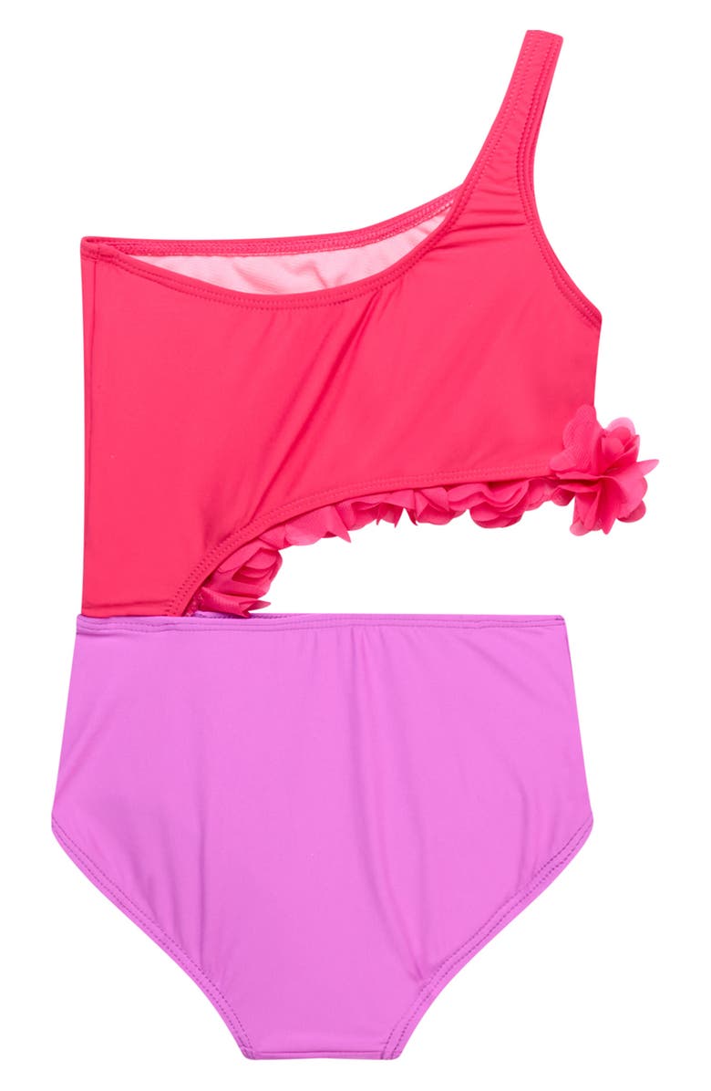 Beach Lingo Kids' Rosette Cutout One-Piece Swimsuit, Alternate, color, 