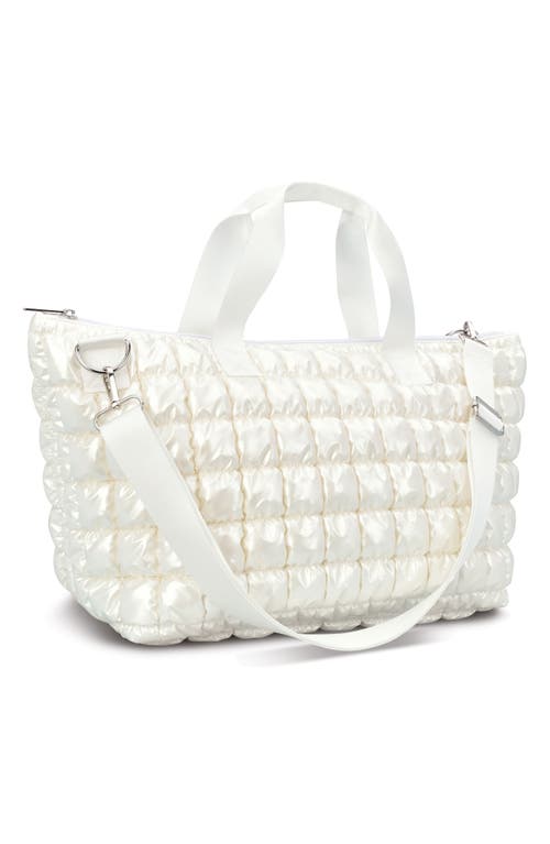 Iscream Kids' Shiny Puffer Overnight Bag In White