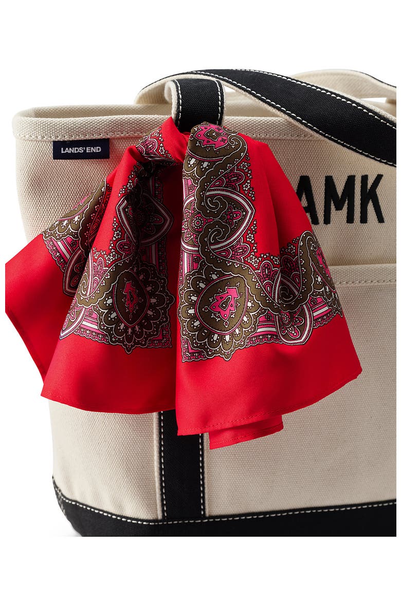 Printed Square Scarf, Alternate, color, Compass Red/Walnut Geo