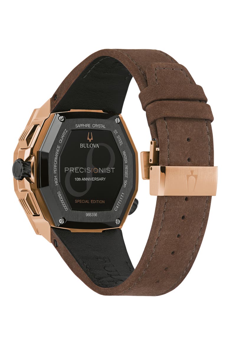 Series X Special Edition Leather Strap Watch, 45mm, Alternate, color, BLACK/ BROWN