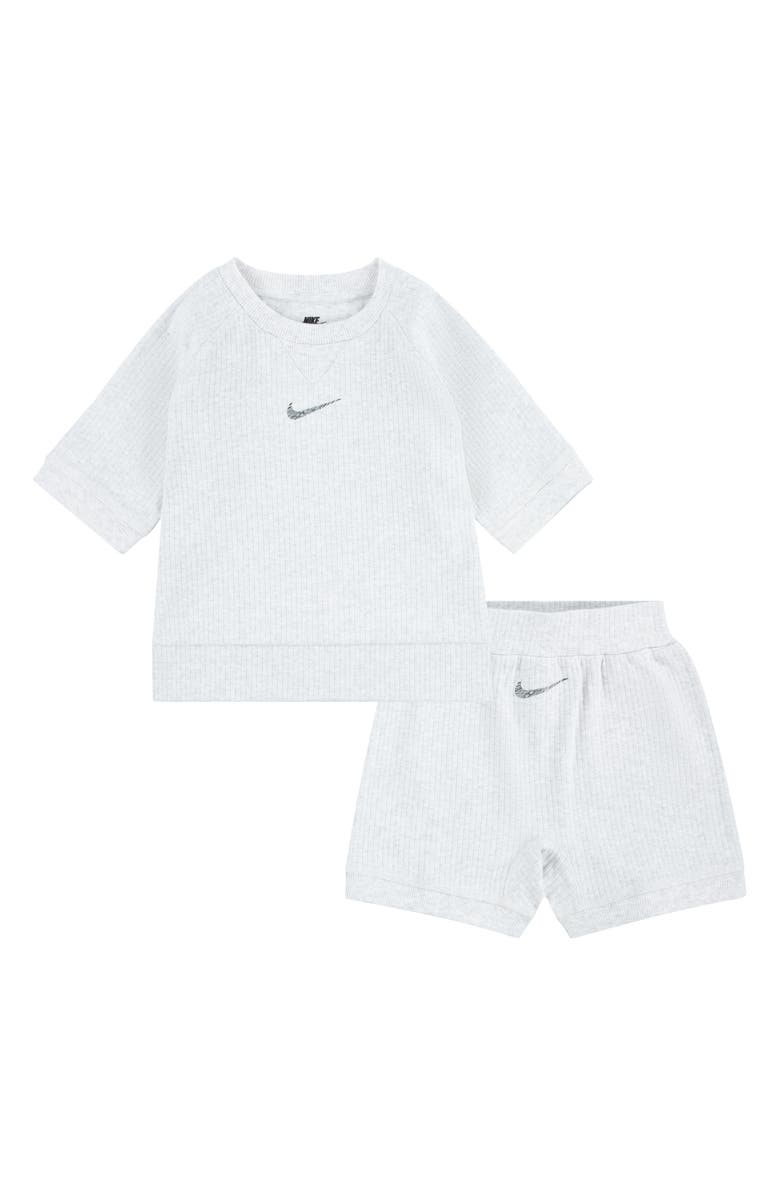Nike Ready Set Rib T-Shirt & Shorts Set, Main, color,