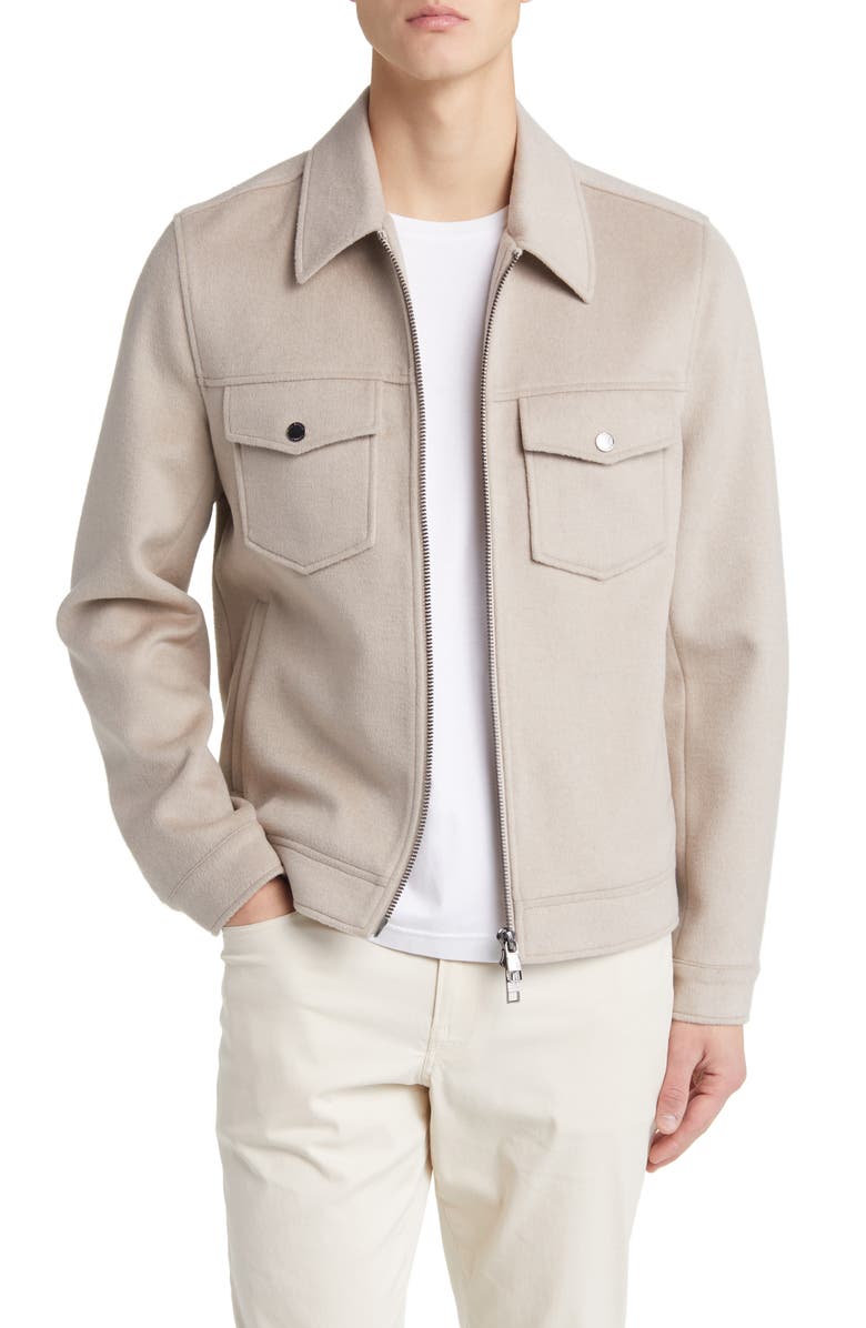 Ted Baker London Somerss Wool Blend Trucker Jacket, Main, color, 