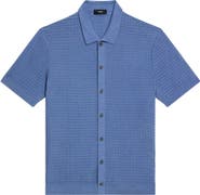Theory Cairn Short Sleeve Organic Cotton Button-Up Shirt