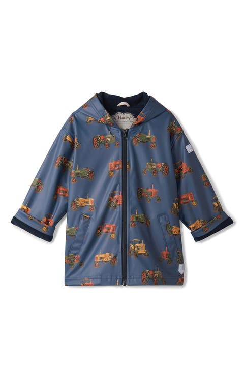 Kids' Landscape Tractors Waterproof Hooded Raincoat (Toddler & Little Kid)
