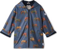 Hatley Kids' Landscape Tractors Waterproof Hooded Raincoat