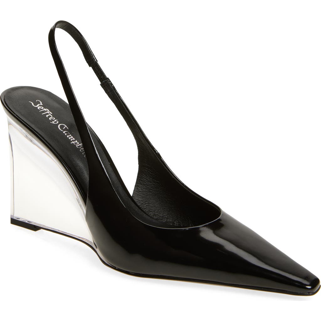 Jeffrey Campbell Glacial Slingback Wedge Pump In Black