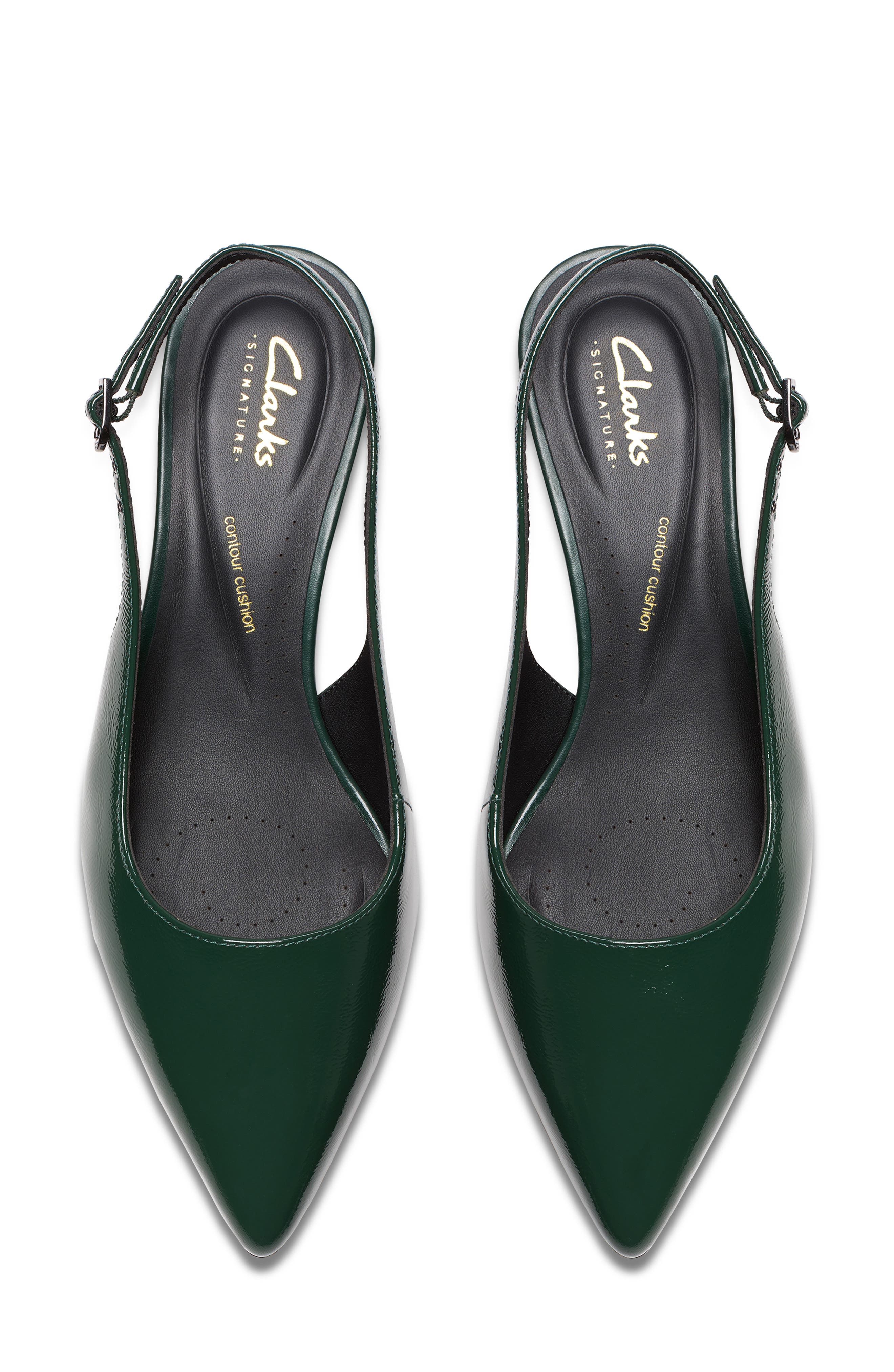 Zarey Leather Slingback Pump, Alternate, color, DARK GREEN