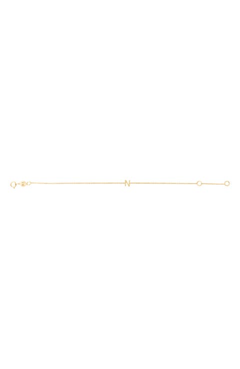 Initial 'N' Chain Bracelet